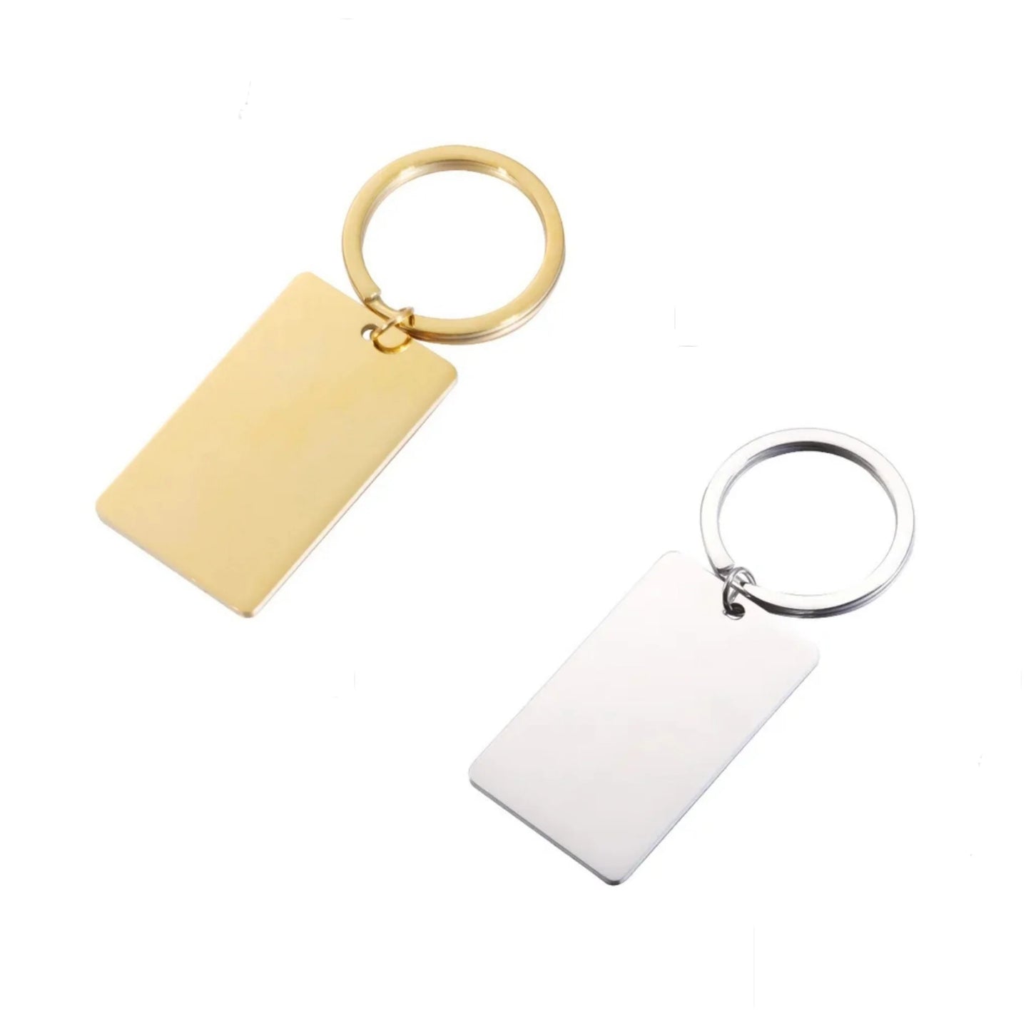 Mirror Polish Rectangle Pendant Keychain